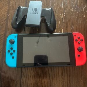 Nintendo Switch with Vibrant Blue and Red Joy-Con